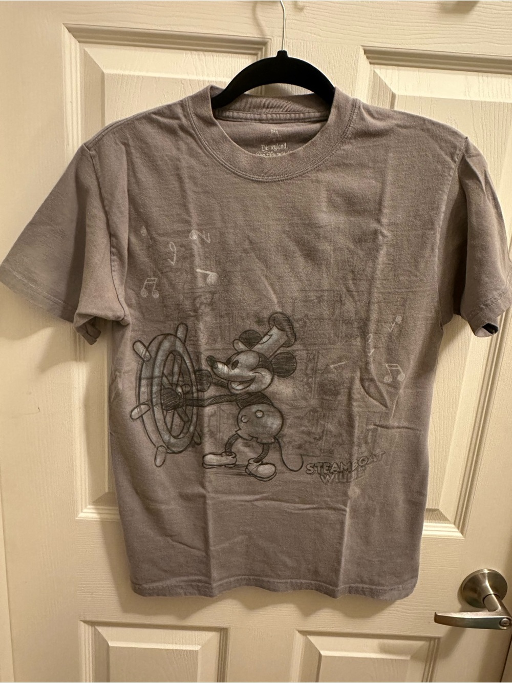 Hanes Gray Mickey Mouse Steamboat Willie Graphic Tee
